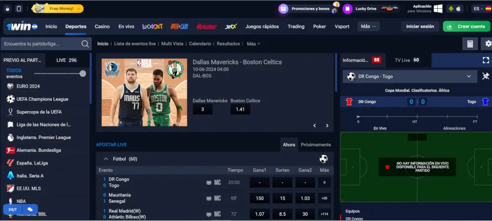 Estructura del Sitio de 1Win Estructura 1Win